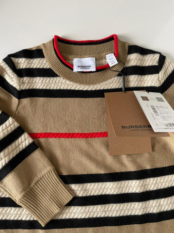 Burberry Little Girl's & Girl's Leeta Wool Cashmere Beige Dress 6 NWT $450