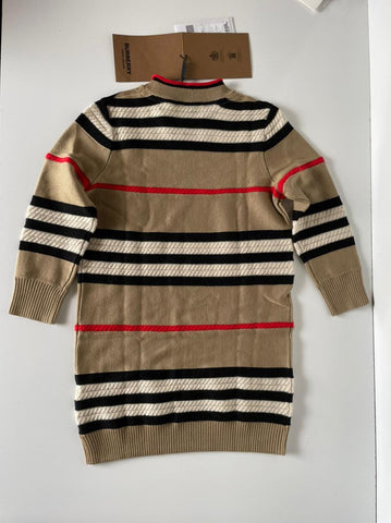 Burberry Little Girl's & Girl's Leeta Wool Cashmere Beige Dress 6 NWT $450