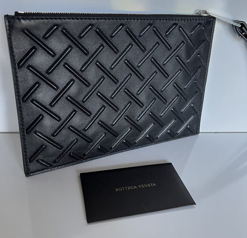 Bottega Veneta Nappa19 Graphic Black Leather Pouch Case 592643 Italy NWT $750