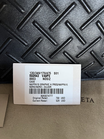 Bottega Veneta Nappa19 Graphic Black Leather Pouch Case 592643 Italy NWT $750