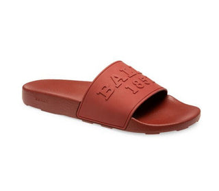Bally Men's Slide Rubber Red Sandals 9 US NIB $185