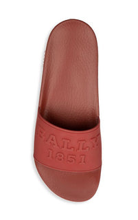 Bally Men's Slide Rubber Red Sandals 9 US NIB $185