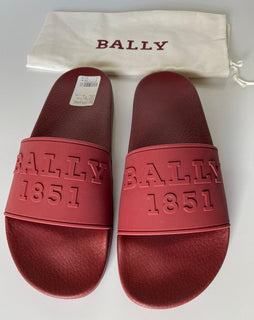 Bally Men's Slide Rubber Red Sandals 9 US NIB $185