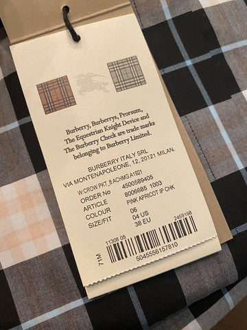 Burberry Women's Pink Apricot Cotton Button-Up Shirt 4 US (6 UK) NWT $350