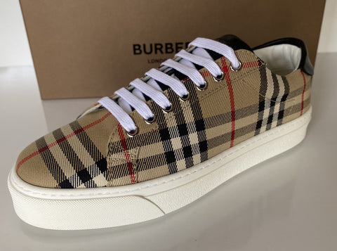 Burberry Men's Rangleton Check Beige Low Top Sneakers 6 US (39 Eu) 8038185 NIB