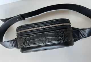 Bottega Veneta Alligator Leather Black Belt / Waist / Body Bag 578140 NWT $6300