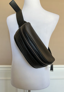 Bottega Veneta Alligator Leather Black Belt / Waist / Body Bag 578140 NWT $6300