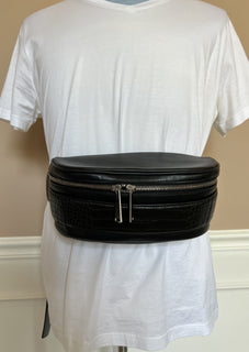Bottega Veneta Alligator Leather Black Belt / Waist / Body Bag 578140 NWT $6300