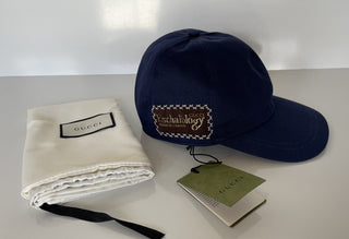 Gucci Eschatology Baseball Cap Blue Hat Large Made in Italy 656183 NWT