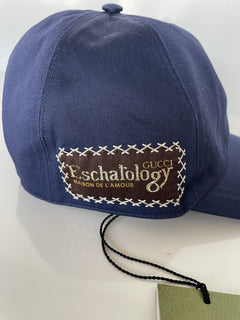 Gucci Eschatology Baseball Cap Blue Hat Large Made in Italy 656183 NWT