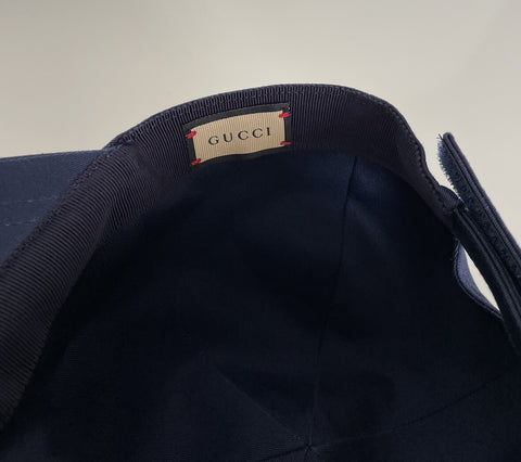 Gucci Eschatology Baseball Cap Blue Hat Large Made in Italy 656183 NWT