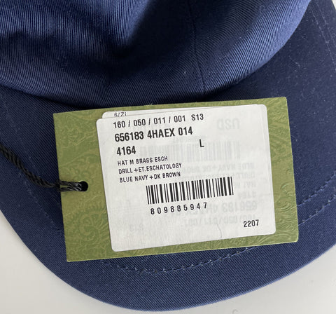 Gucci Eschatology Baseball Cap Blue Hat Large Made in Italy 656183 NWT