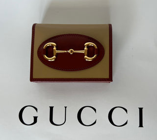 Gucci Horsbit 1955 Mini Brown/Red Leather Wallet Made in Italy 621887 New