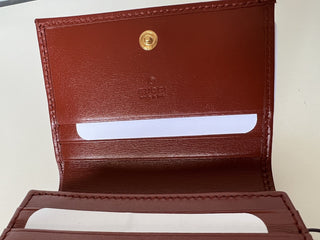 Gucci Horsbit 1955 Mini Brown/Red Leather Wallet Made in Italy 621887 New