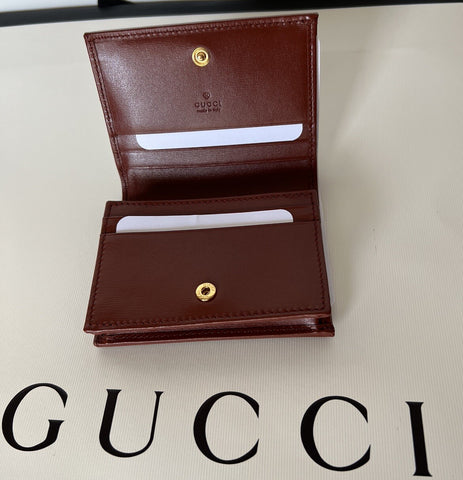 Gucci Horsbit 1955 Mini Brown/Red Leather Wallet Made in Italy 621887 New