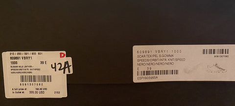 Bottega Veneta Men's Scar Tex Black Sneakers 6 US (39 Euro) 609891 NIB $790