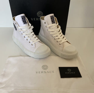 Versace White Palladium High-top Canvas Sneakers 12.5 US (45.5 Euro) DSU8403