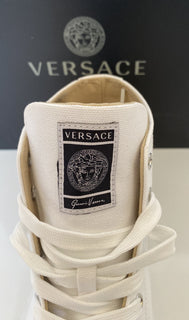 Versace White Palladium High-top Canvas Sneakers 12.5 US (45.5 Euro) DSU8403