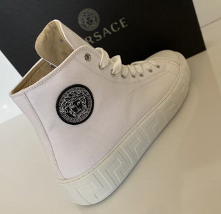 Versace White Palladium High-top Canvas Sneakers 12.5 US (45.5 Euro) DSU8403