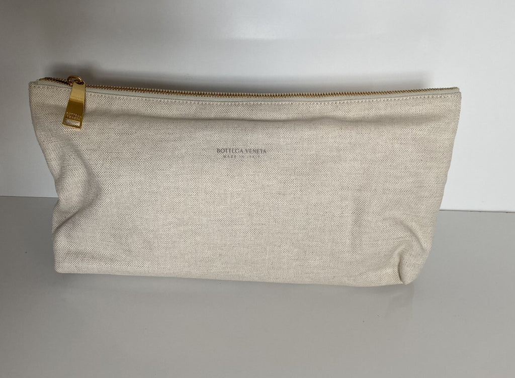 Bottega Veneta Canvas Cosmetic Case Pouch Natural Color 613409 Italy NWT $380