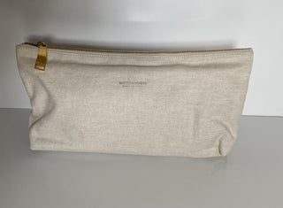 Bottega Veneta Canvas Cosmetic Case Pouch Natural Color 613409 Italy NWT $380