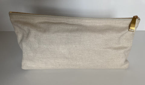 Bottega Veneta Canvas Cosmetic Case Pouch Natural Color 613409 Italy NWT $380