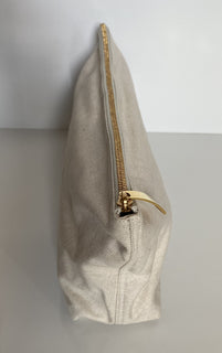 Bottega Veneta Canvas Cosmetic Case Pouch Natural Color 613409 Italy NWT $380