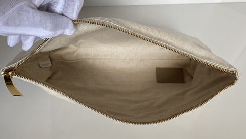 Bottega Veneta Canvas Cosmetic Case Pouch Natural Color 613409 Italy NWT $380