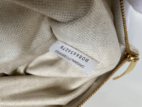 Bottega Veneta Canvas Cosmetic Case Pouch Natural Color 613409 Italy NWT $380