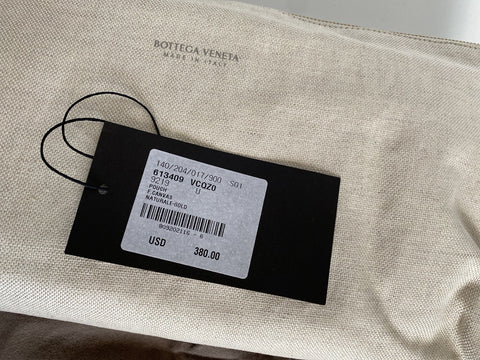Bottega Veneta Canvas Cosmetic Case Pouch Natural Color 613409 Italy NWT $380