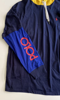 Polo Ralph Lauren Long Sleeve Signature Logo Sweatshirt Hoodie Navy XL NWT