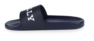 Bally Men's Slide Rubber Blue Simon Logo Sandals 8D US 6234035 NIB $195