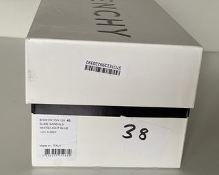 Givenchy Game Day Logo Pool Slides Sandals White/Blue 7 US (40 Euro) IT NIB $375
