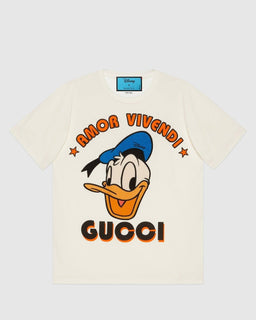 Gucci Donald Duck Amor Vivendi Ivory Jersey T-Shirt XS (Oversized) 615044 NWT