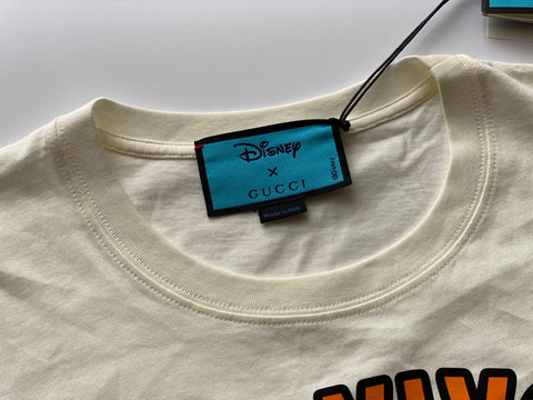 Gucci Donald Duck Amor Vivendi Ivory Jersey T-Shirt XS (Oversized) 615044 NWT