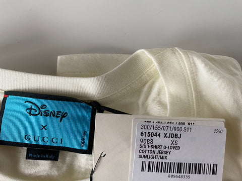 Gucci Donald Duck Amor Vivendi Ivory Jersey T-Shirt XS (Oversized) 615044 NWT