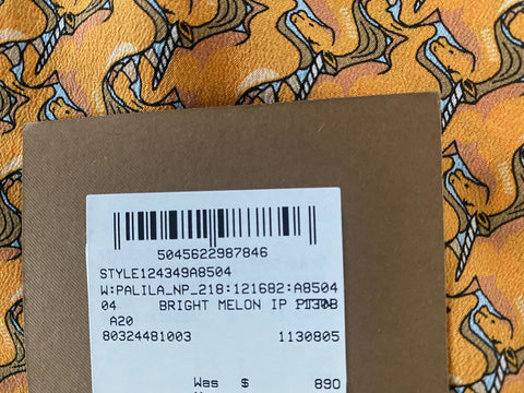 Burberry Women's Bright Melon Button-Up Shirt 4 US (6 UK) 80324481 NWT $890