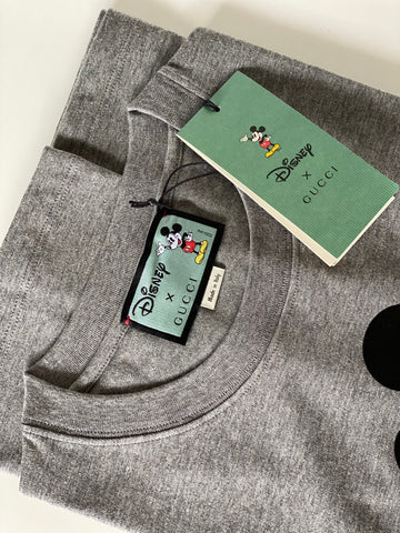 Gucci Mickey Mouse Gray Cotton Jersey T-Shirt Size Medium (Oversized) 565806 NWT