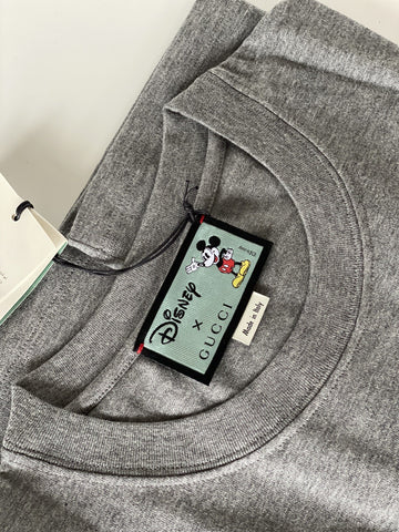 Gucci Mickey Mouse Gray Cotton Jersey T-Shirt Size Medium (Oversized) 565806 NWT