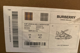 Burberry MF UNION M VER Men's  Navy Sneakers 10 US (43 Euro) 8024045 IT NIB $720