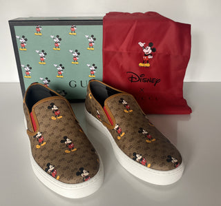 Gucci Men’s GG Supreme Mickey Mouse Sneakers 7.5 US (Gucci 7) Italy 603689 NIB