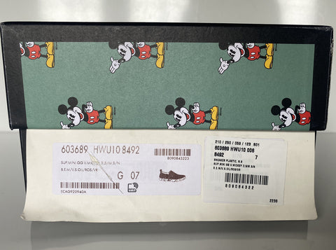 Gucci Men’s GG Supreme Mickey Mouse Sneakers 7.5 US (Gucci 7) Italy 603689 NIB