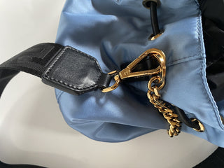 Versace Nylon/Leather Cornflower Blue Mini Backpack Italy 1002875 1A02155 NWT