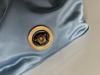 Versace Nylon/Leather Cornflower Blue Mini Backpack Italy 1002875 1A02155 NWT