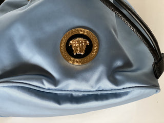 Versace Nylon/Leather Cornflower Blue Mini Backpack Italy 1002875 1A02155 NWT
