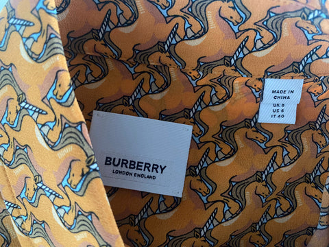 Burberry Women's Bright Melon Button-Up Shirt 6 US (8 UK) 80324481 NWT $890