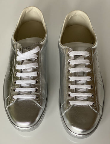 Gucci Ace Men's Low-top Silver Sneakers 10.5 US (Gucci 10) 660266  Italy NIB