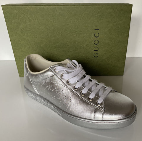 Gucci Ace Men's Low-top Silver Sneakers 10.5 US (Gucci 10) 660266  Italy NIB
