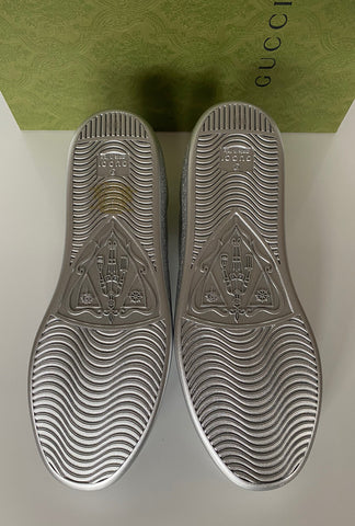Gucci Ace Men's Low-top Silver Sneakers 10.5 US (Gucci 10) 660266  Italy NIB