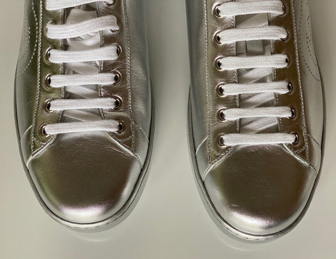 Gucci Ace Men's Low-top Silver Sneakers 10.5 US (Gucci 10) 660266  Italy NIB